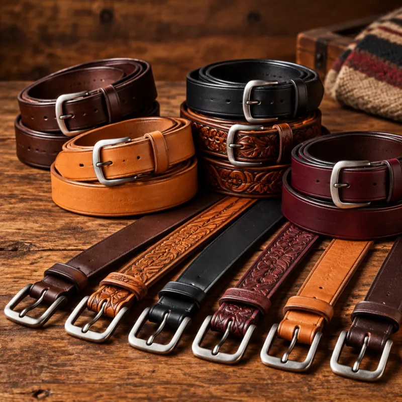 Amish-made leather belts