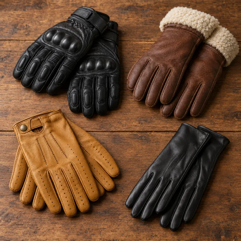 Leather riding, winter and driving gloves