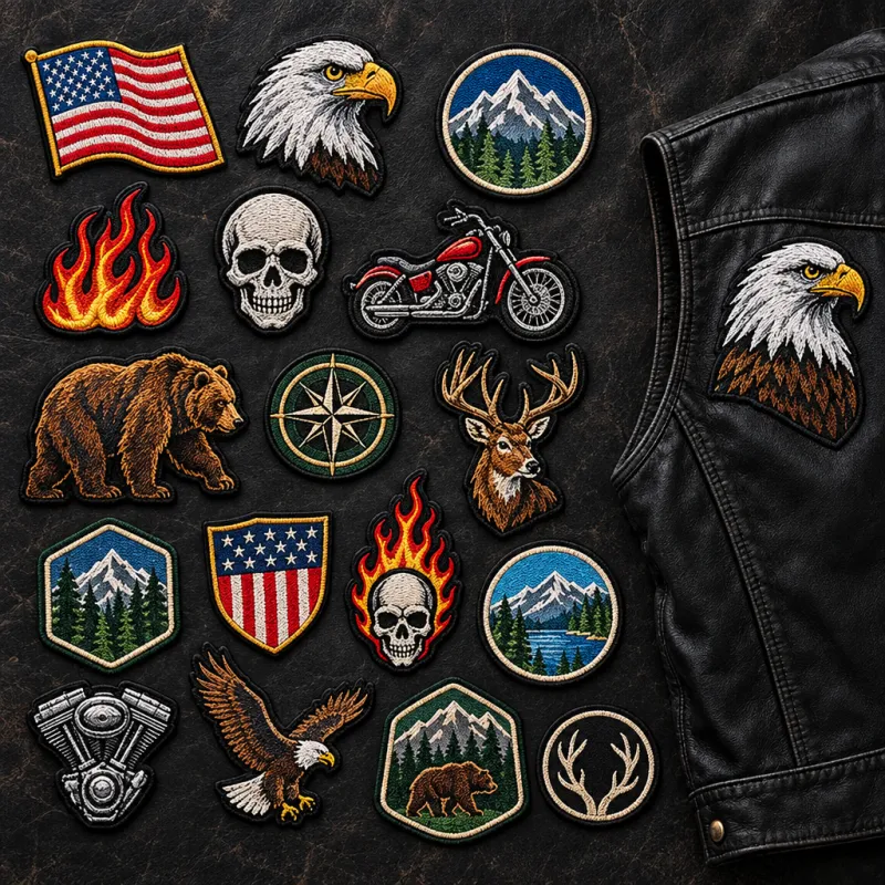 Assorted embroidered patches