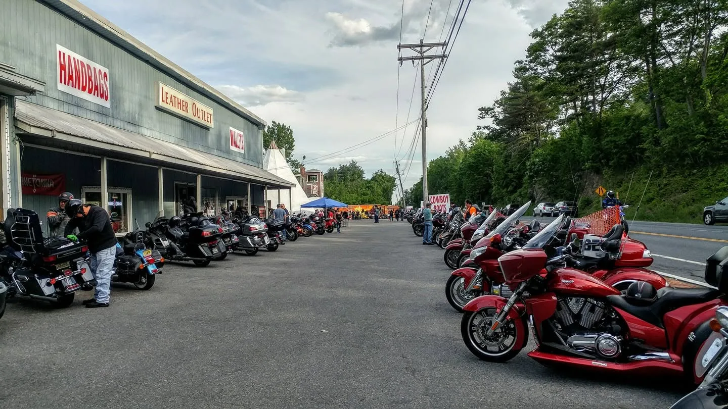 Outside The Leather Outlet on Route 9 in Lake George, NY