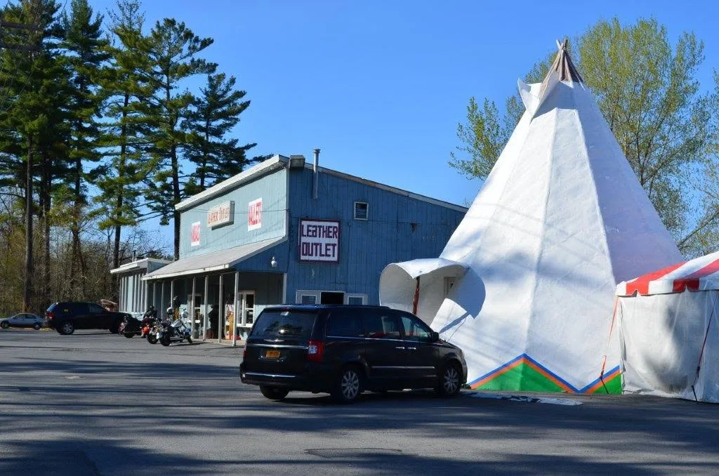 The Leather Outlet and the World Famous Teepee on Route 9 in Lake George, NY